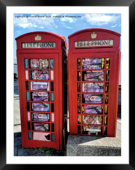 Red Telephone Boxes Framed Mounted Print by Thanet Photos