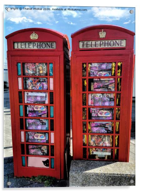 Red Telephone Boxes Acrylic by Thanet Photos