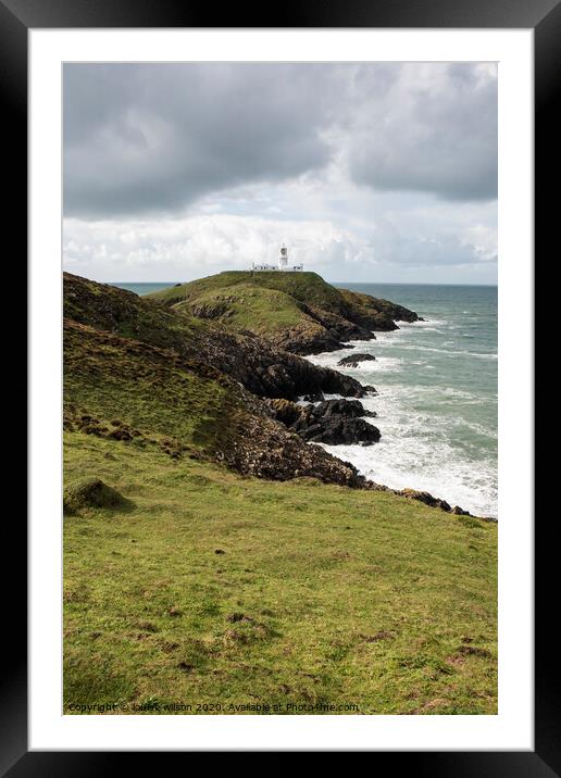 Strumble head lighthouse Framed Mounted Print by louise wilson