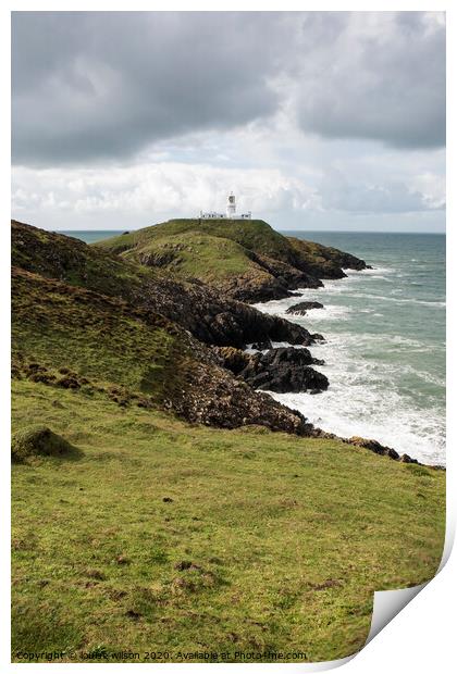 Strumble head lighthouse Print by louise wilson