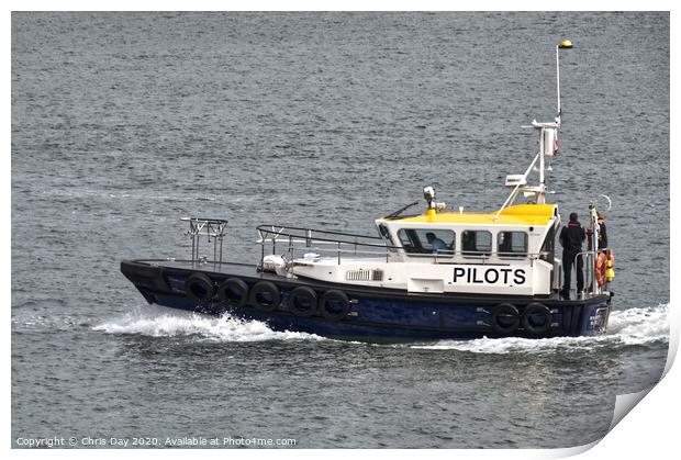 Plymouth Pilot Boat Print by Chris Day