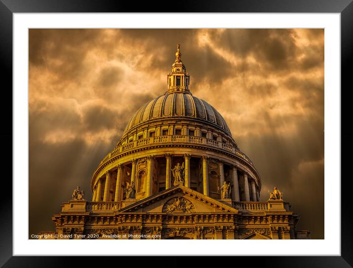 Divine Illumination: St Paul's Cathedral Framed Mounted Print by David Tyrer