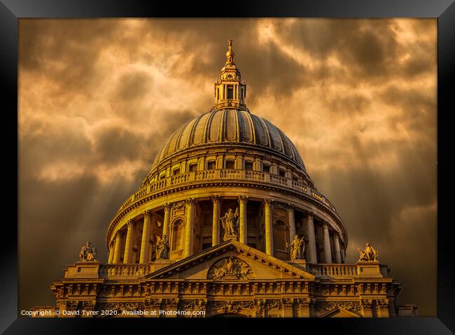 Divine Illumination: St Paul's Cathedral Framed Print by David Tyrer