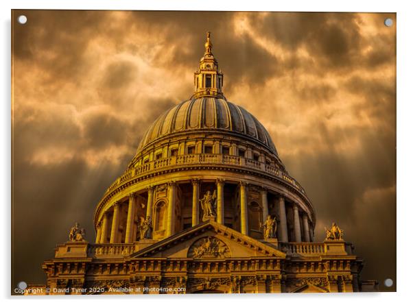 Divine Illumination: St Paul's Cathedral Acrylic by David Tyrer