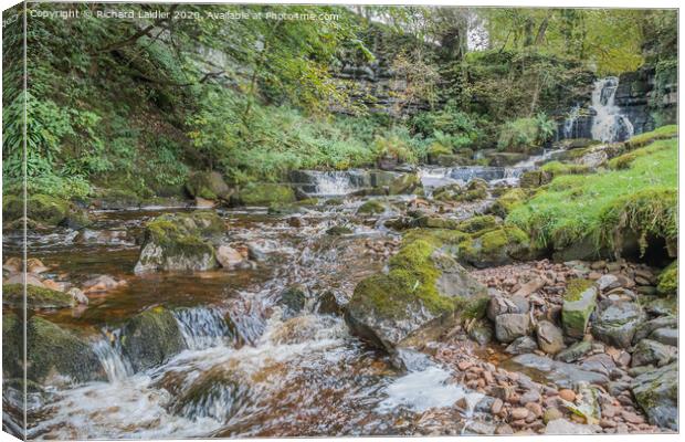 Scar House Waterfall 3 Canvas Print by Richard Laidler