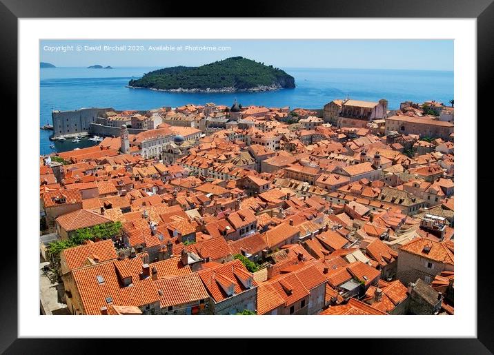 The rooftops of Dubrovnik Framed Mounted Print by David Birchall