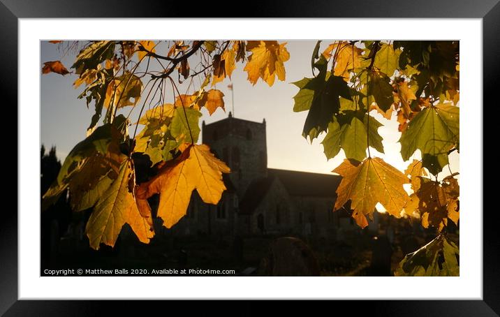 Autumn church Framed Mounted Print by Matthew Balls