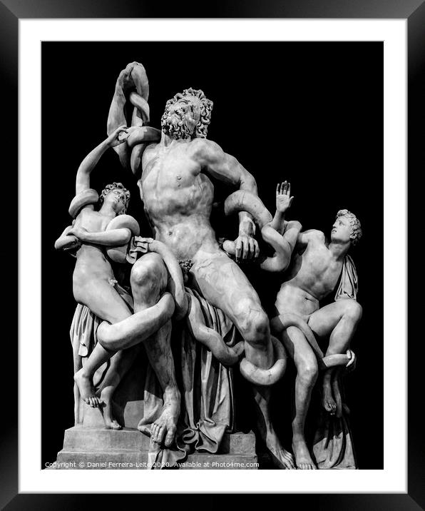 Front View Laocoon Roman Copy Sculpture Isolated Framed Mounted Print by Daniel Ferreira-Leite
