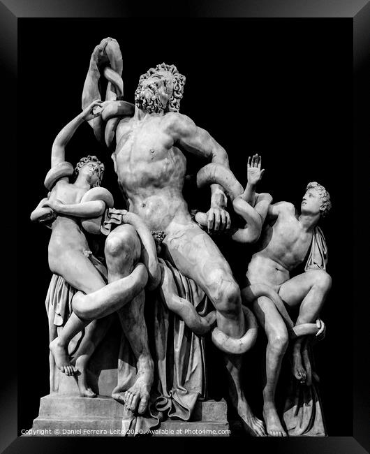 Front View Laocoon Roman Copy Sculpture Isolated Framed Print by Daniel Ferreira-Leite