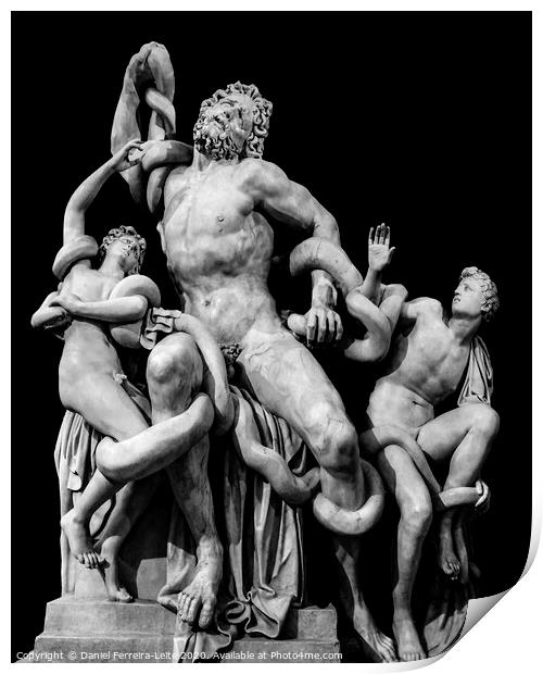 Front View Laocoon Roman Copy Sculpture Isolated Print by Daniel Ferreira-Leite