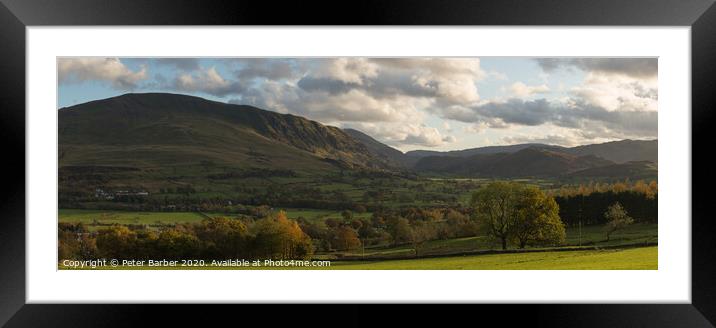 Threlkeld Autumn Panorama Framed Mounted Print by Peter Barber