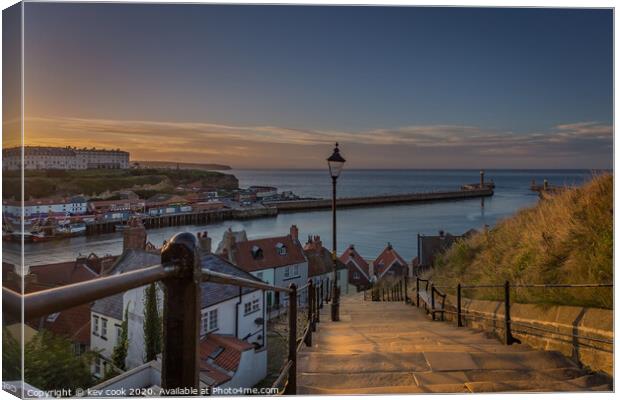 199 steps of whitby Canvas Print by kevin cook