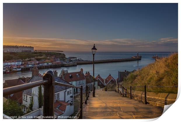 199 steps of whitby Print by kevin cook