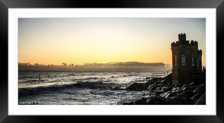 withernsea waves Framed Mounted Print by Richard Perks