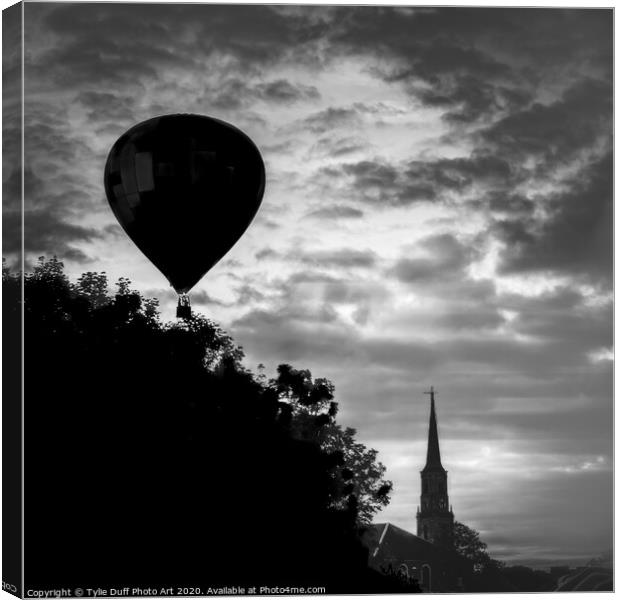 Hot Air Balloon Silhouette Canvas Print by Tylie Duff Photo Art