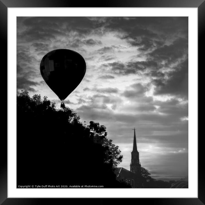 Hot Air Balloon Silhouette Framed Mounted Print by Tylie Duff Photo Art