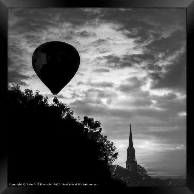 Hot Air Balloon Silhouette Framed Print by Tylie Duff Photo Art