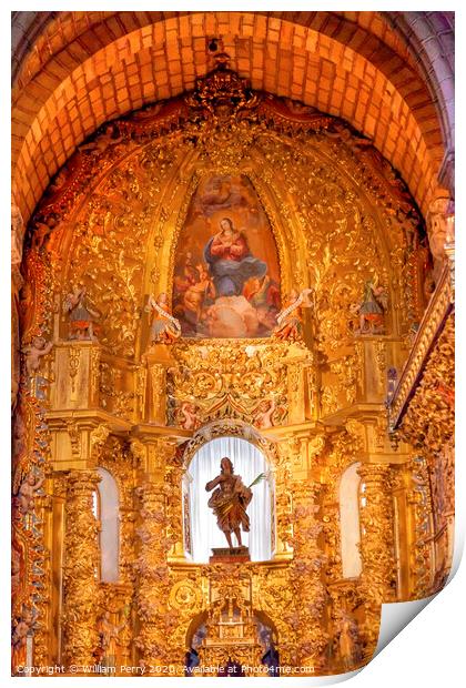 Avila Cathedral Basilica Altar Statue Mary Painting Spain Print by William Perry