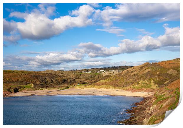 Manorbier Beach, Pembrokeshire. Print by Colin Allen