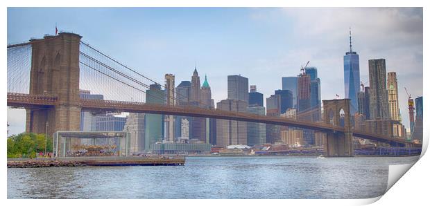 Brooklyn Bridge & Manhattan Print by Phil Clements