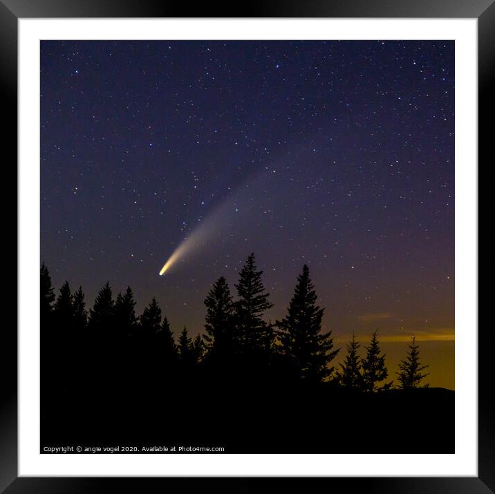 Comet Neowise Framed Mounted Print by angie vogel