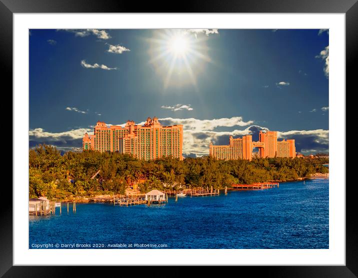Tropical Nassau Resort Framed Mounted Print by Darryl Brooks
