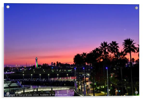 Twilight in Long Beach Acrylic by Darryl Brooks
