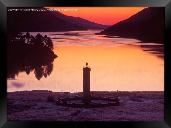 Sunset at Glenfinnan, Loch Shiel Scotland Framed Print by Navin Mistry