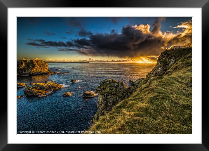 A winter sunrise at Levenwick, Shetland Framed Mounted Print by Richard Ashbee