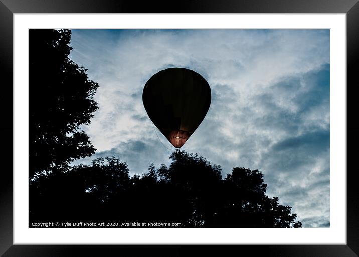 Hot Air Balloon In Dawn Sky Framed Mounted Print by Tylie Duff Photo Art