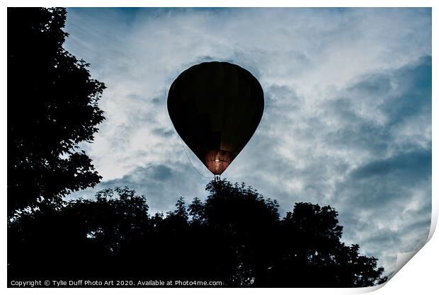 Hot Air Balloon In Dawn Sky Print by Tylie Duff Photo Art