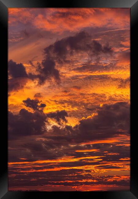 Beautiful colorful sunset clouds at summer time Framed Print by Arpad Radoczy