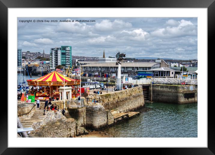 Entrance to Sutton Harbour Framed Mounted Print by Chris Day