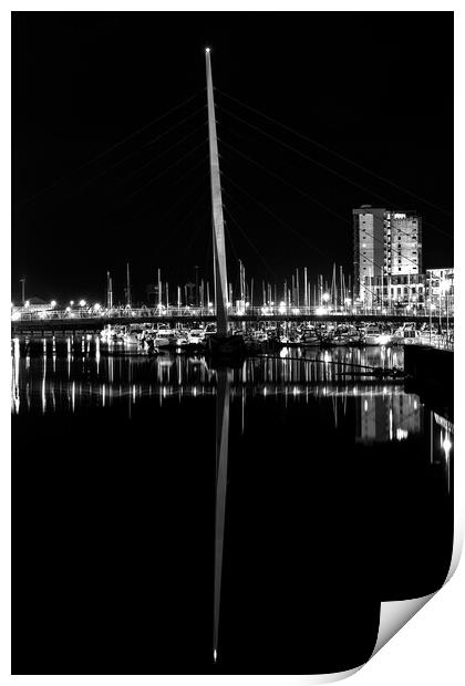 Swansea river Tawe foot bridge Print by Dean Merry