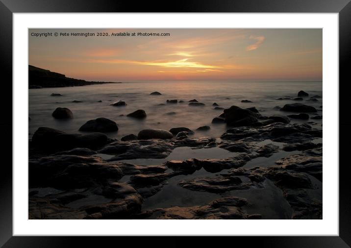 Sunset at Porth Ledden Framed Mounted Print by Pete Hemington