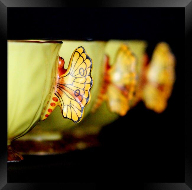 Vintage Art Deco Teacups Framed Print by Gavin Wilson