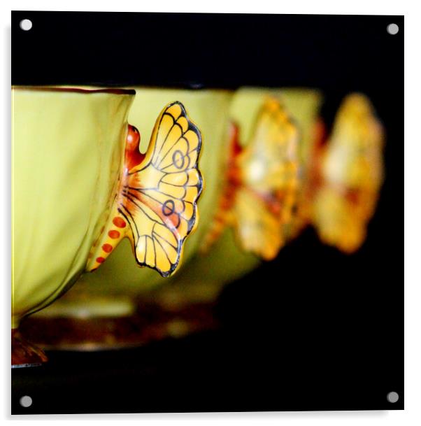 Vintage Art Deco Teacups Acrylic by Gavin Wilson