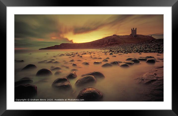 Dunstanburgh Castle Sunrise Framed Mounted Print by Graham Binns