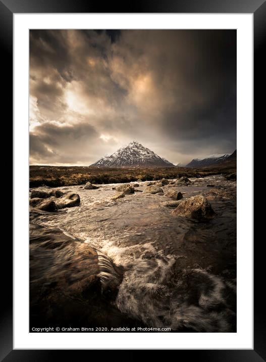 Storm Approaching Buachaille Etive Mor. Glencoe, S Framed Mounted Print by Graham Binns