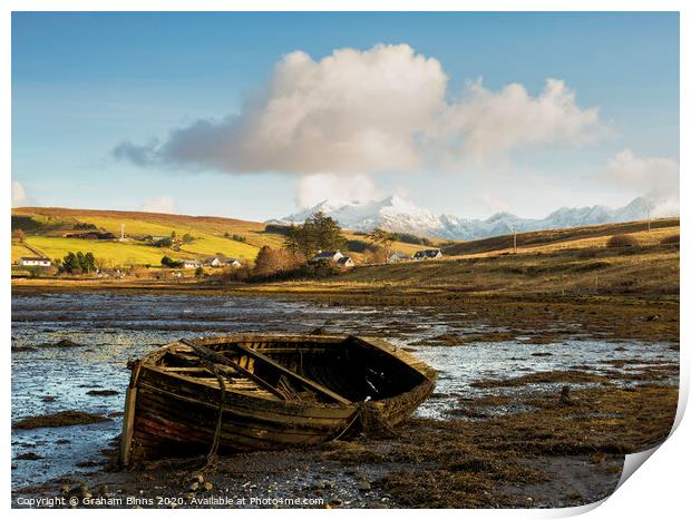 Old Boat On Skye Print by Graham Binns