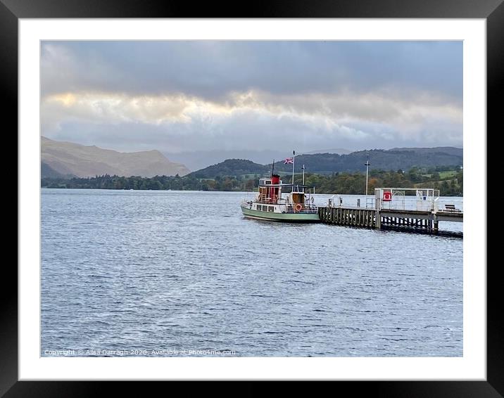 Ullswater Steamer at Pooley Bridge Pier Framed Mounted Print by Ailsa Darragh