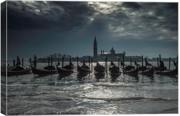Gondolas in Storm Light Canvas Print by Jean Gill