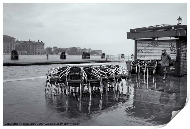 Venice Café Off-season Print by Jean Gill