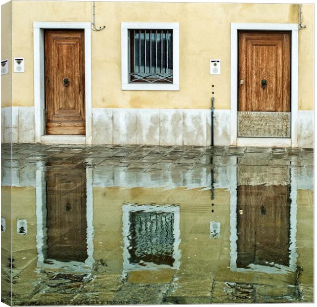 Venice Door Reflections Canvas Print by Jean Gill