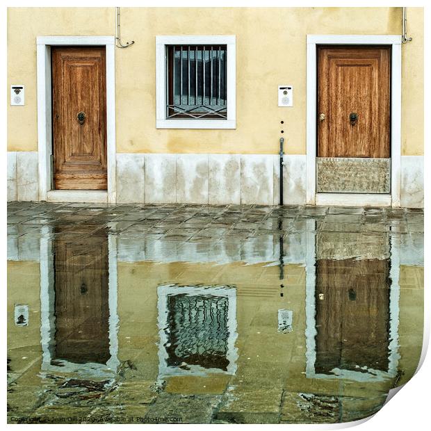 Venice Door Reflections Print by Jean Gill