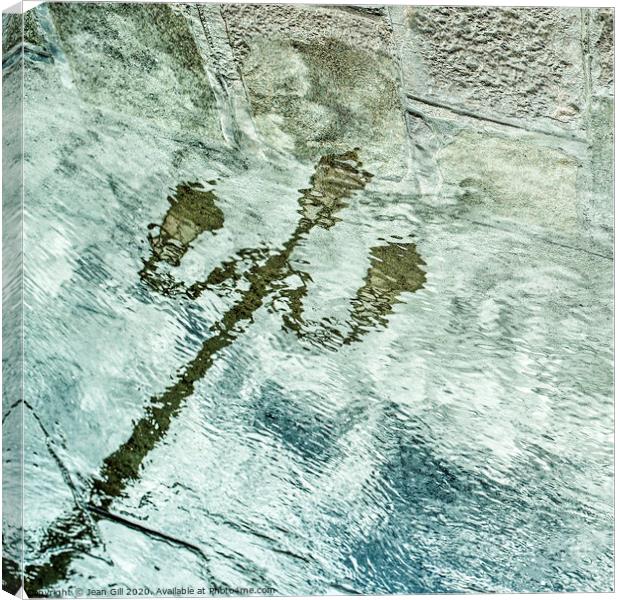 Reflection of a Street Lamp, Venice Canvas Print by Jean Gill