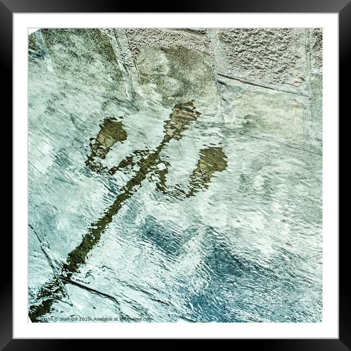Reflection of a Street Lamp, Venice Framed Mounted Print by Jean Gill