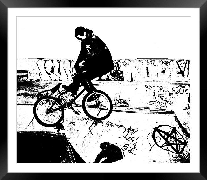 BMX Abstract 3 Framed Mounted Print by Dawn O'Connor