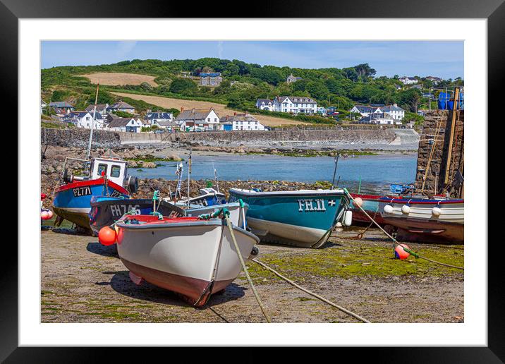 Mevagissey harbour Cornwall Framed Mounted Print by Kevin Snelling