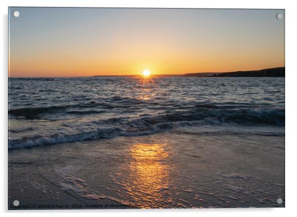 Sunset Thulestone Beach Acrylic by Richard Fearon